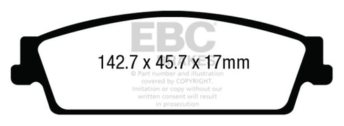 EBC 15+ Gac Yukon XL / Denali XL 1500 Extra Duty Rear Brake Pads