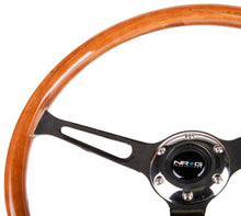 Load image into Gallery viewer, NRG Reinforced Steering Wheel (360mm) Classic Wood Grain w/Chrome Cutout 3-Spoke Center
