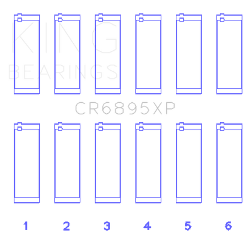 King Engine Bearings Ford EcoBoost 3.5L V6 Connecting Rod Bearing Set (Set of 6)