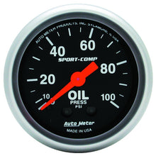 Load image into Gallery viewer, Autometer Sport Comp 52mm Mechanical 0-100 PSI Oil Pressure Gauge