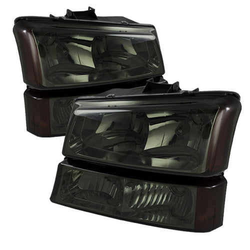 xTune Chevy Silverado 2500HD 03-06 Crystal Headlights w/ Amber Lights Smoke HD-JH-CSIL03-AM-SM-SET