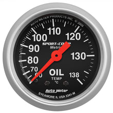 Load image into Gallery viewer, Autometer Sport 2in Oil Temp Metric, 60-140c. Mech
