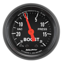 Load image into Gallery viewer, Autometer Z Series 52mm 20 PSI Mechanical Boost Vacumm Gauge