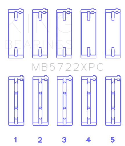 King Engine Bearings 2007+ Mitsubishi 4B11T EVO X Coated Performance Main Bearing Set - Size STD
