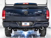 Load image into Gallery viewer, AWE Tuning 09-18 RAM 1500 5.7L (w/Cutouts) 0FG Dual Rear Exit Cat-Back Exhaust - Chrome Silver Tips