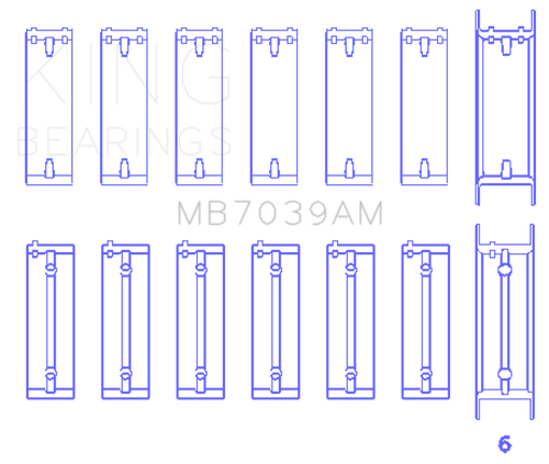King Engine Bearings BMW M51/M57 Main Bearing Set - Size STD