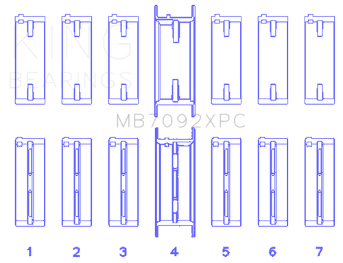 King Engine Bearings Nissan RB26DETT 24V Coated Performance Main Bearing Set - Size STD