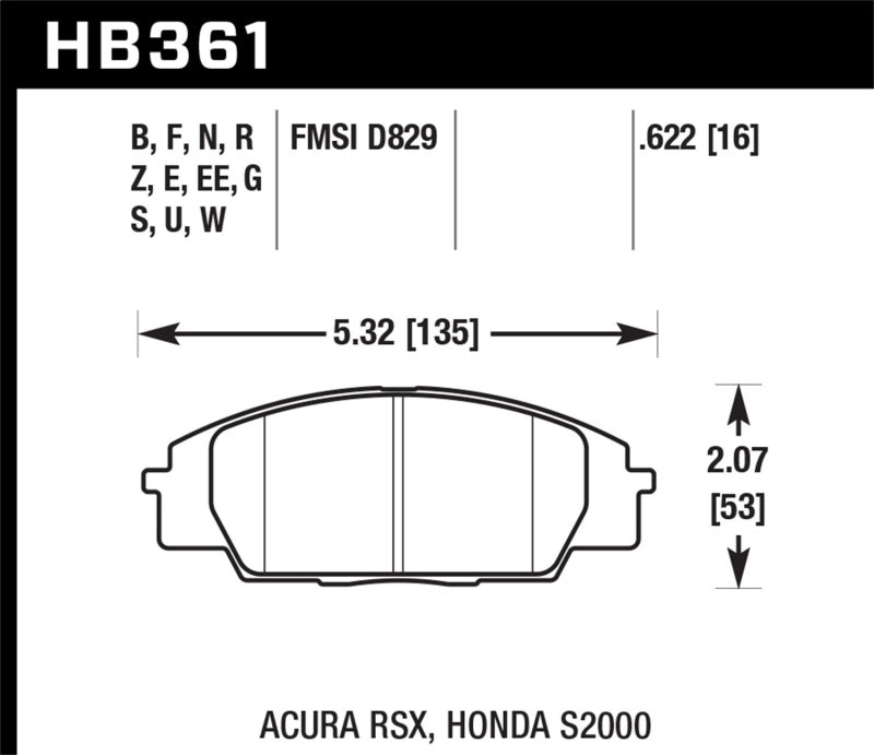 Hawk 06+ Civic Si HPS Street Front Brake Pads