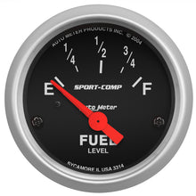 Load image into Gallery viewer, Autometer Sport Comp 52mm Short Sweep Electronic Fuel Level Gauge