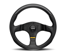 Load image into Gallery viewer, Momo Team Steering Wheel 280 mm - 4 Black Leather/Black Spokes