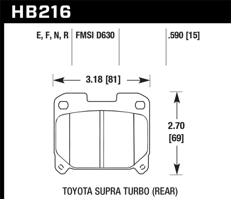 Hawk 93-98 Toyota Supra TT HPS 5.0 Street Rear Brake Pads