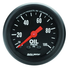 Load image into Gallery viewer, Autometer Z Series 52mm 0-100 PSI Mechanical Oil Pressure Gauge