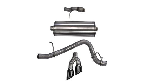 Corsa 2015-2020 Chevy Tahoe/GMC Yukon Cat-Back Exhaust Sport 3in Single Side Twin Black 4in Tips