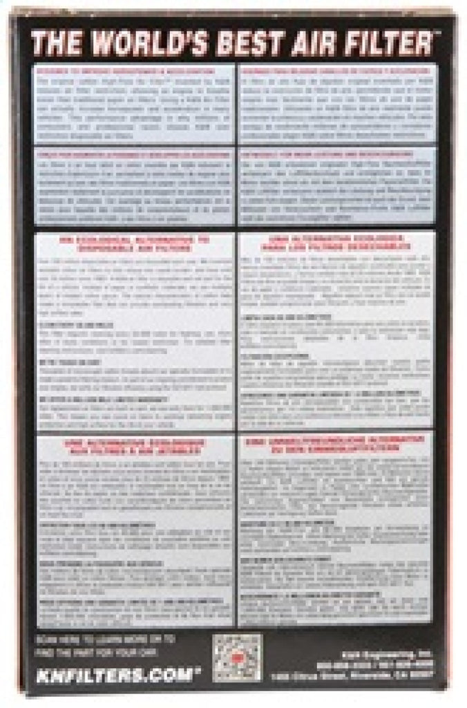 K&N BMW Replacement Air Filter - 5.875in O/S L x 3.5in O/S W x 1.25in H