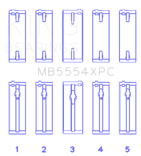 King Engine Bearings Toyota 3SGTE 16V 2.0L pMaxKote Performance Main Bearing Set - Size STD