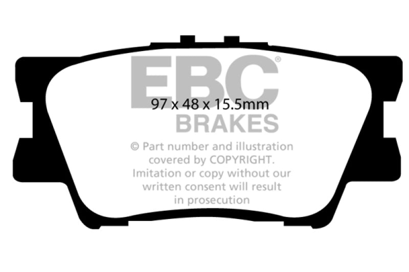 EBC 13+ Lexus ES300h 2.5 Hybrid Greenstuff Rear Brake Pads