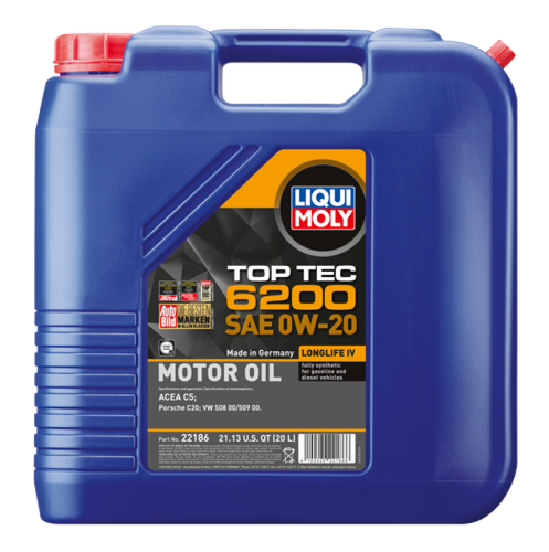 LIQUI MOLY 20L Top Tec 6200 Motor Oil SAE 0W20